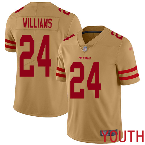 San Francisco 49ers Limited Gold Youth K Waun Williams NFL Jersey #24 Inverted Legend->youth nfl jersey->Youth Jersey